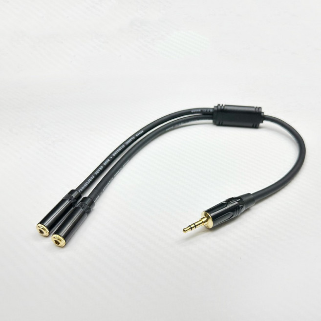 專業用3.5mm耳機一分二轉接線 音訊分享線, 1個, 3.5mm TRS 對 雙3.5母頭,總長80cm分岔30cm