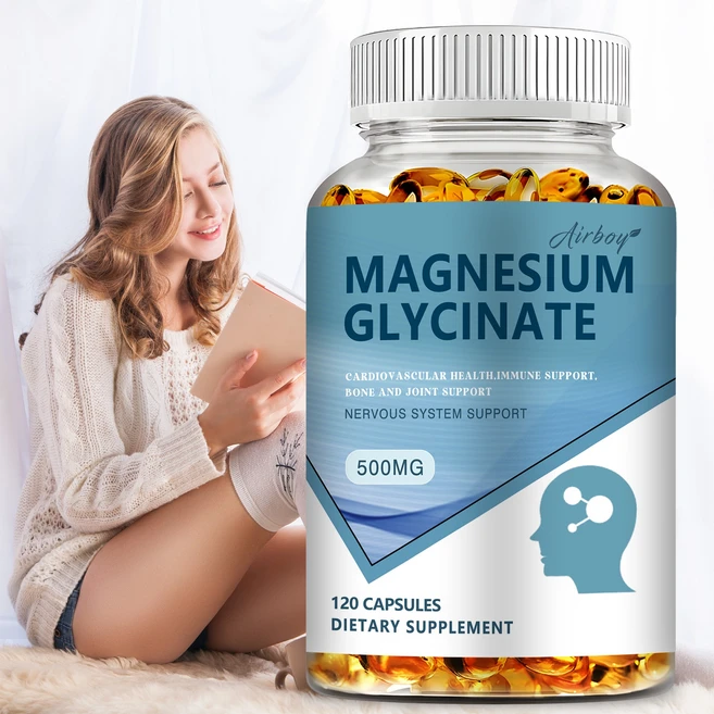 마그네슘 글리시네이트 - 수면 근육 지원 스트레스 및 불안 완화 다리 경련 완화, 1개, 120정 - 쿠팡