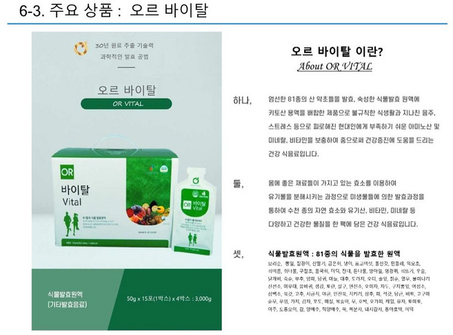 오르 바이탈 1셋트(4개) : 81종의 식물발효원액 식물발효 원액 40%. 키토산 용액(게) 30% 등, 4개, 3kg