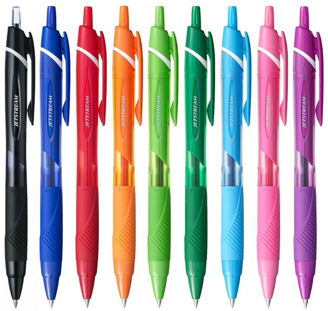 유니 제트스트림 컬러 유성볼펜 세트 0.7, 1개, 9색