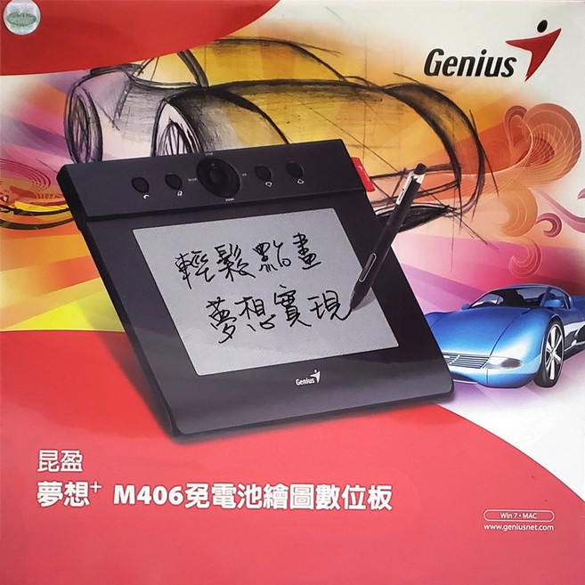 Genius 夢想+ M406 免電池繪圖板 4/ x 6/, 黑