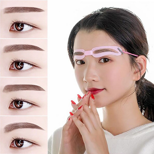 미간 조절 되는 눈썹가이드 그리는법 아치형 일자 눈썹 모양 그리기 눈썹틀, 핑크, 1개, 핑크