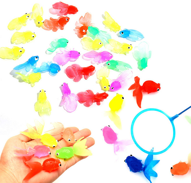 목욕놀이 물고기 23마리 세트 (뜰채랜덤) - 금붕어 물놀이 장난감, 세트A (아기20+언니2+엄마1+뜰채1개, 1개