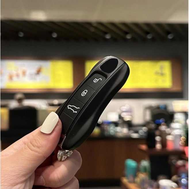 PRC 포르쉐 호환 키케이스 차키 키링 자동차 키홀더, B타입, 1_매트블랙