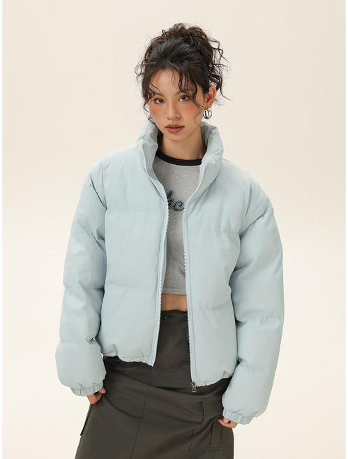 ANYOU 여성 베이직 루즈 숏패딩 경량 패딩점퍼 4colors