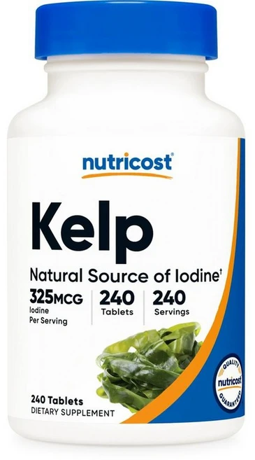 미국 뉴트리코스트 Nutricost Kelp Tablets 켈프 아이오딘 325mcg, 240정, 2개 - 쿠팡