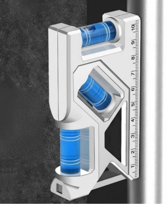3중 버블 각도 측정기 미니 자석 수평계 수평자, 1개