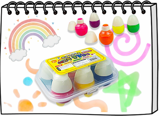 에그톡 유아용 물감놀이 허니, 6색