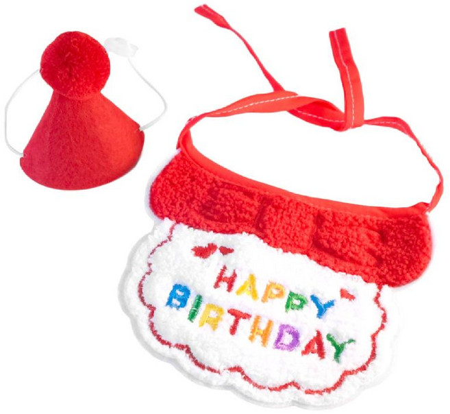寵星球 寵物生日圍兜 生日帽子, 1個, 生日圍兜兜-蝴蝶結款(紅)