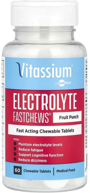 효과가 좋은 Vitassium Electrolyte FastChews® Fruit Punch 60 Chewable Tablets 최저가격, VitassiumElectrolyteFastChewsF, 1개 - 쿠팡