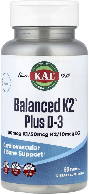 KAL Balanced K2™ 플러스 D-3 60정, KAL Balanced K2 플러스 D3 60정, 1개 - 쿠팡