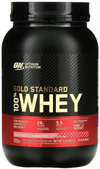 옵티멈뉴트리션 골드 스탠다드 웨이 덜리셔스 스트로베리, 1개, 909g - 쿠팡