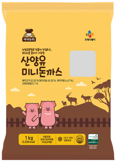 아이누리 산양유 미니돈까스, 1개, 1kg