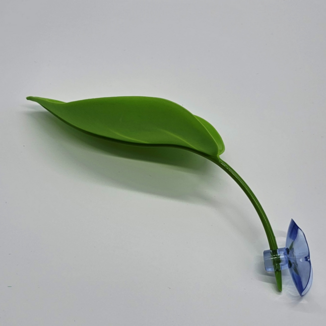 크레스티드 게코 도마뱀 백업 인조 나뭇잎 긴타입, 1개, 그린