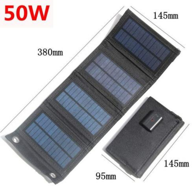접이식 태양 전지 패널 USB 5V 충전기 방수 휴대용 야외 모바일 전원 캠핑 하이킹용 80W 30W, 02 50W, 1개