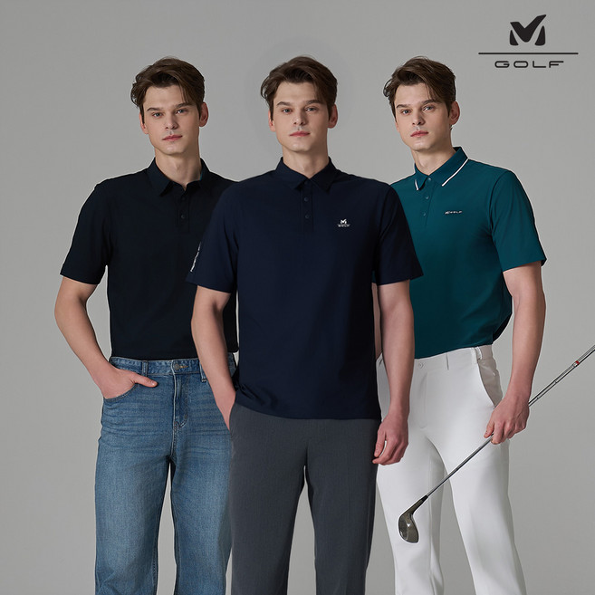 [밀레골프] 26SS 남성 반팔 카라티 3종 세트