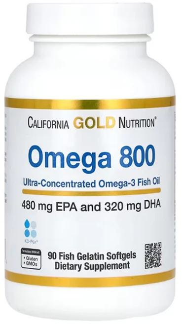 캘리포니아골드뉴트리션 오메가800 EPA 480 DHA 320 농축 피쉬 오일 90개 1000mg, 90정, 1세트 - 쿠팡