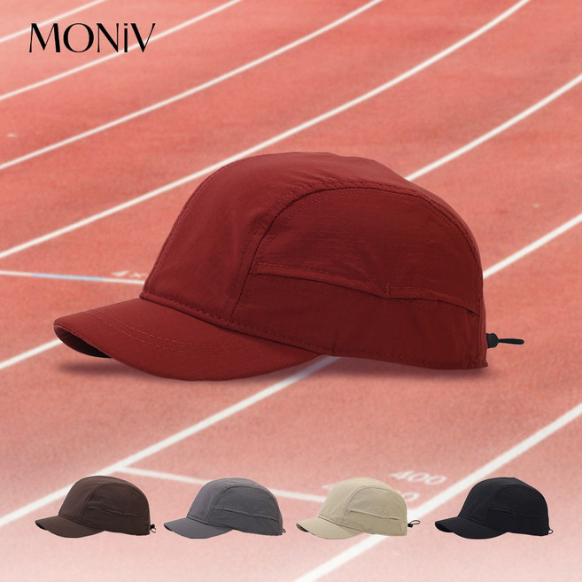 모니브 메쉬 러닝 모자 스포츠 캡, 버건디, 1개