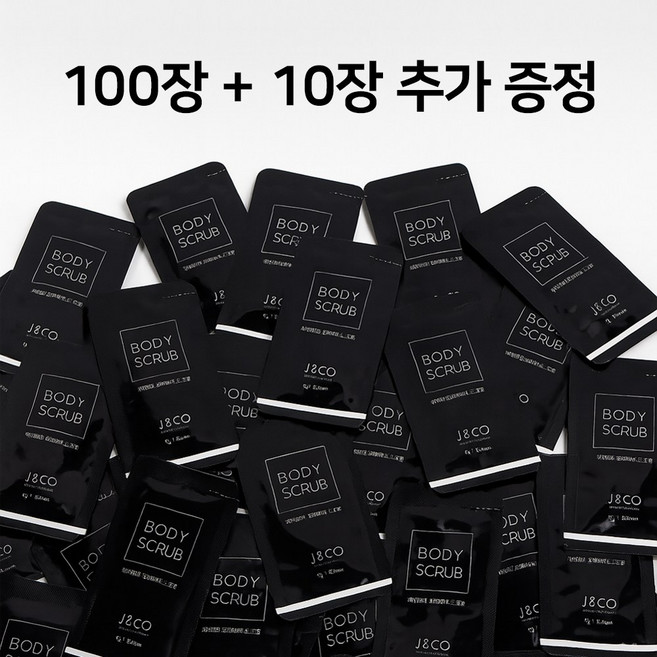 대용량 제이앤코 온더바디 스크럽 파우치형 일회용 휴대용, 100개, 5g