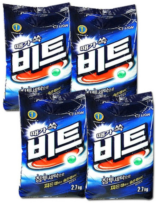 CJ 비트 일반용 분말(가루)세제 리필 2.7kg x 4개