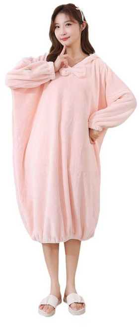 [120cm 특대형] 블레오 여자 빅 후드 입는 담요 잠옷