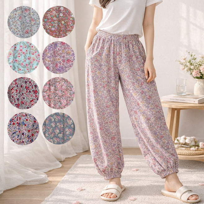 에어쿨 냉감 인견팬츠 9부 여성 밴딩 주머니 시보리 여름 실내복