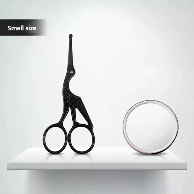 전문 스테인레스 스틸 얼굴 헤어 가위 둥근 콧수염 코 머리 수염 눈썹 속눈썹 트리밍 클리퍼, 1