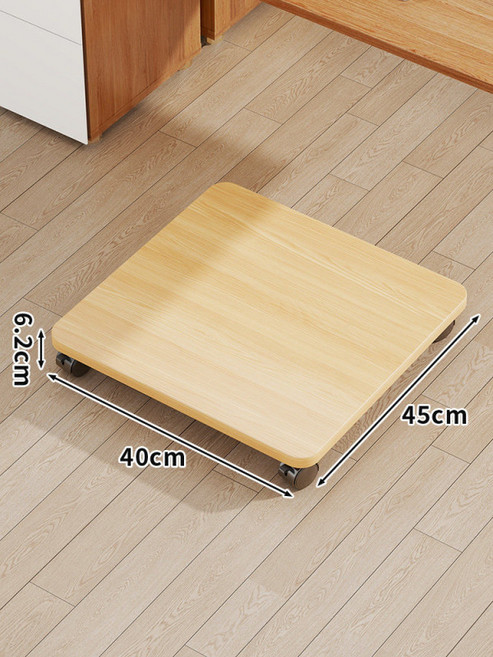 이동식화분 받침대 원목 선반 원예 바퀴달린 가정용 꽃꽂이 취미 배란다 발코니, 1개, 원목색 40x45x6.2