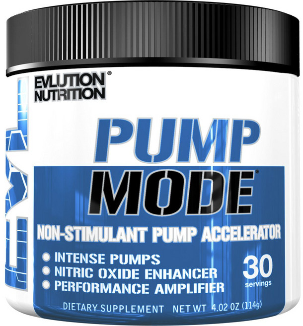 EVLUTIONNUTRITION Pump Mode補充粉, Unflavored, 1罐, 114克