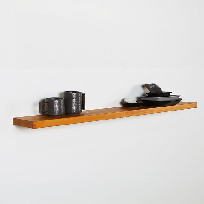 인테리어 원목 무지주 벽선반 벽걸이 선반, 오크