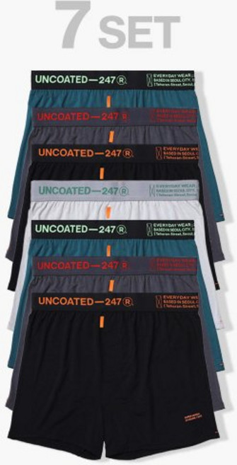 [언코티드247] [7PACK] 맨즈 모달 슬림핏 트렁크 V2 팬티 세트