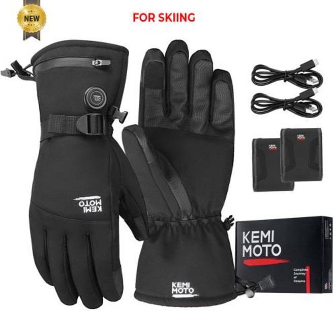 오토바이 열선장갑 온열장갑 KEMIMOTO 온수 장갑 겨울 스노모빌 모터 야외 스포츠 따뜻한 방수 방풍 충전식, M, 40)N-8029BK For Skiing