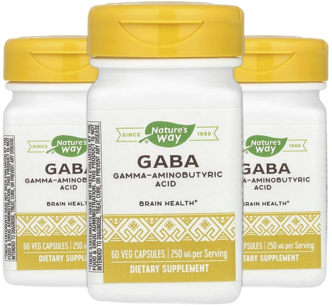 네이처스웨이 가바 GABA 250mg 베지 캡슐 60정 2+1, 3개, 60회분 - 쿠팡