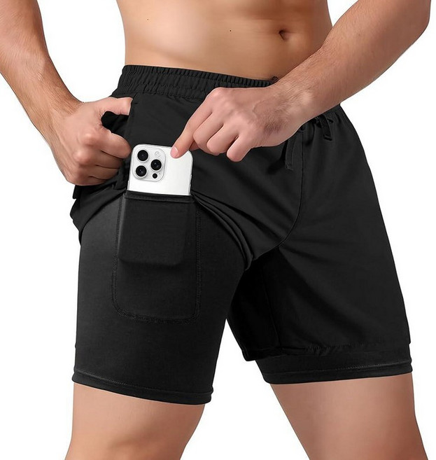 Tyzrdnac 남성용 투인원 운동용 퀵 드라이 반바지 러닝 경량 땀 흡수 체육관 운동 신축성 있는 블루 색상 부족._175883