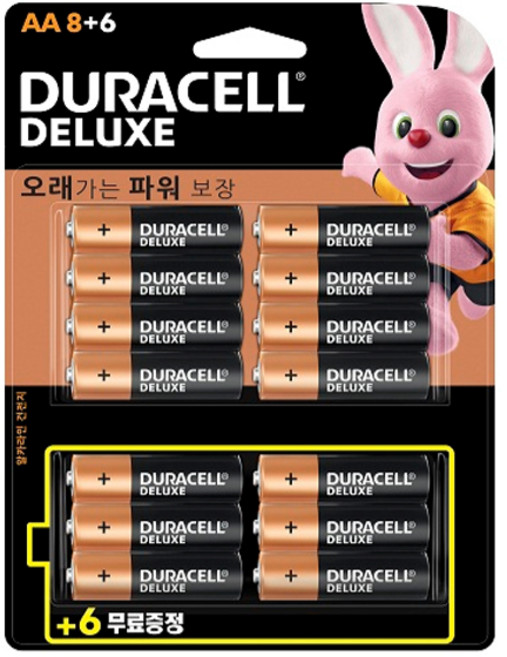 듀라셀 알카라인 건전지 디럭스 AA 8+6입 (14알), 14개, 1개입