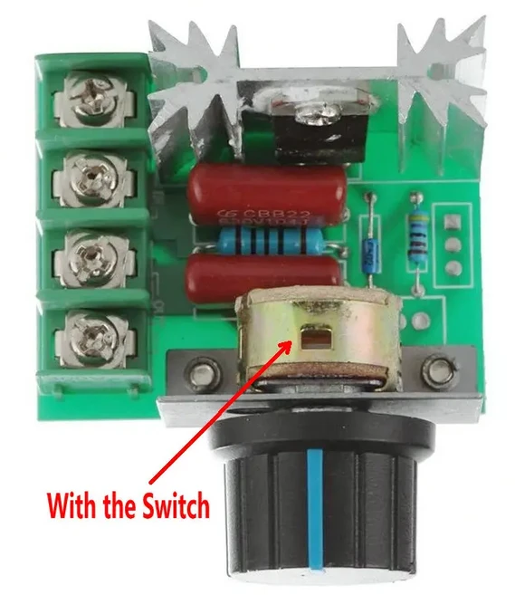 전압조절기2000W AC 220V 고전력 SCR 전압 조정기 LED 디밍 조광기 모터 속도 컨트롤러 거버너 모듈 전위차, 1개, 02 With Switch