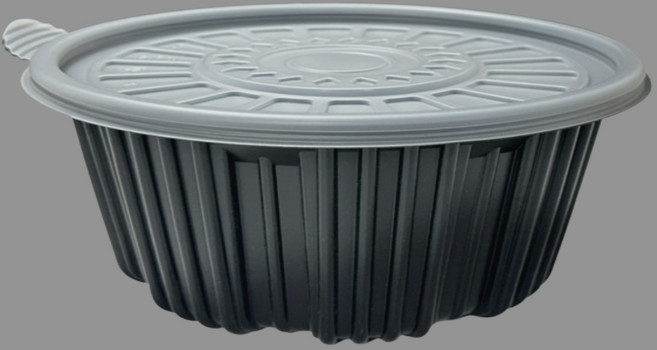 탕용기 소 215x85 1900ml 뚜껑+용기 흑색 200개 세트, 1개