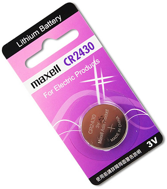 日本品牌maxell CR2430 鈕扣型水銀電池, 1個, 4入/組