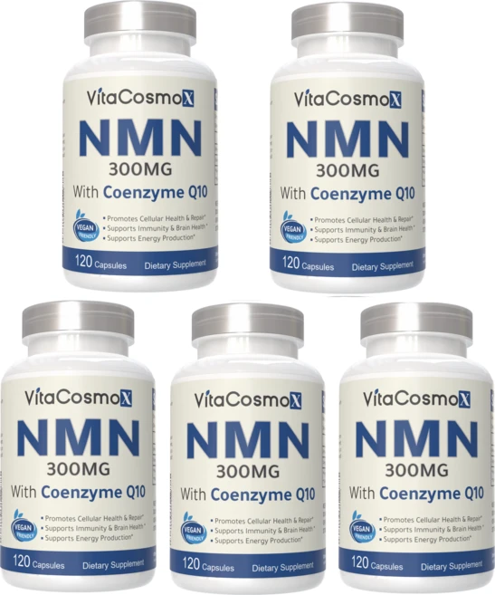 VitaCosmoX 비타코스모 식물성 NMN + 코엔자임큐텐 300mg 야채캡슐, 5개, 120정 - 쿠팡