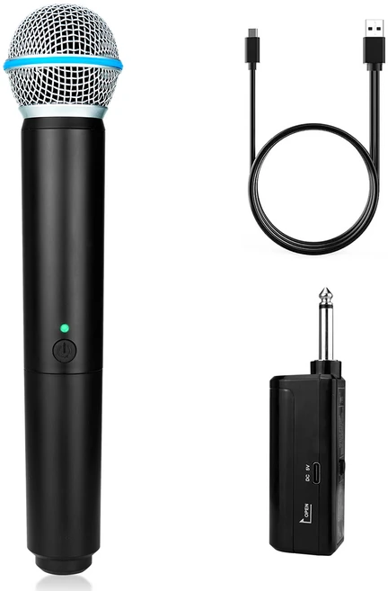 무선 BLX24 마이크 Rechageable 핸드 헬드 및 수신기 24 시간 사용 가라오케 노래 교회 용 무선 다이나믹, 03 1 Mic