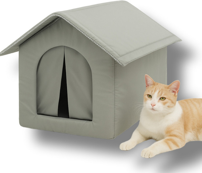 모드온 방수 방풍 야외 길고양이 겨울집 숨숨집, 1개, 그레이