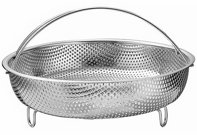 리브문 스텐 손잡이 채반 찜기, 1개, 25.5cm