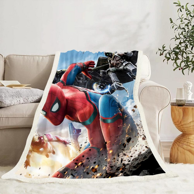 어벤져스 스파이더 맨 홈 데코 봉제 담요 침대 극세사 원단, A. 75x100cm, 2. 2, 1개