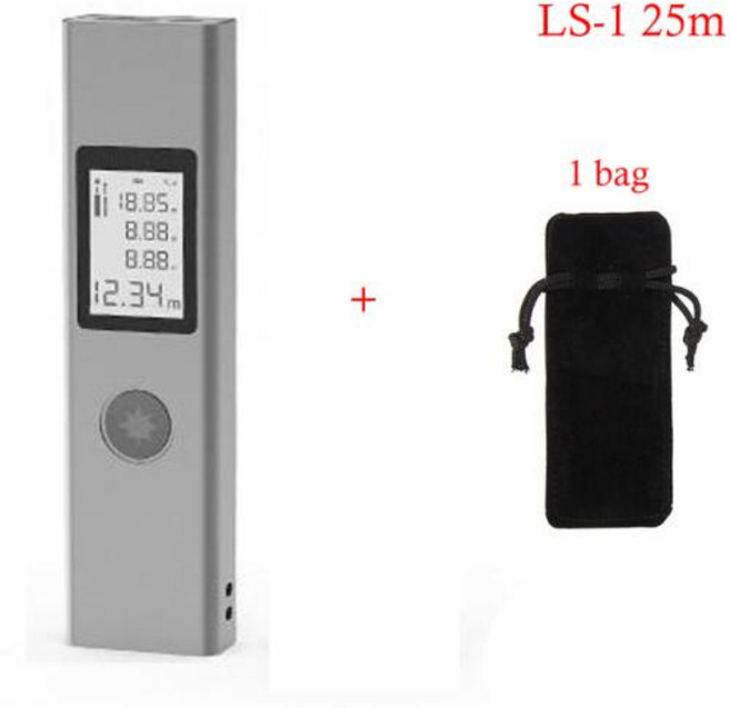 레이저 거리 측정기 휴대용 충전기 고정밀 측정 25, 1) LS1 25m Add bag