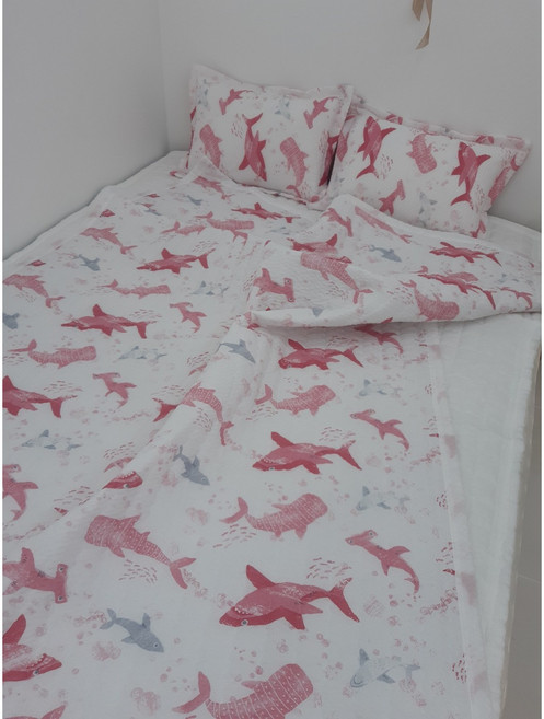 동행침장 상어여름서어서커 누빔이불4칼라, 분홍