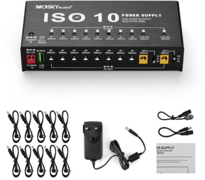 Mosky 오디오 기타 이펙트 페달 프로세서 전원 공급 장치 11 절연 출력, 01 UK PLUG