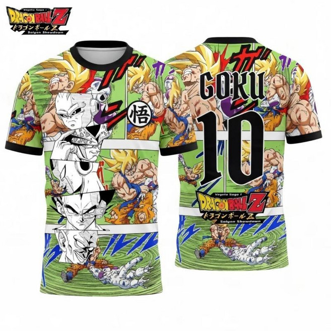드래곤 볼 그래픽 티셔츠 손오공 축구 유니폼 스포츠 드라이 퀵리 의류, 1개