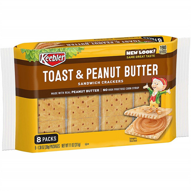 Keebler 키블러 토스트 피넛 버터 샌드위치 크래커 11oz(311g) 12팩, 311g