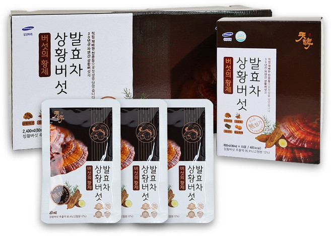천효 저온고압추출 천문동먹은 상황버섯발효차, 30개, 80ml