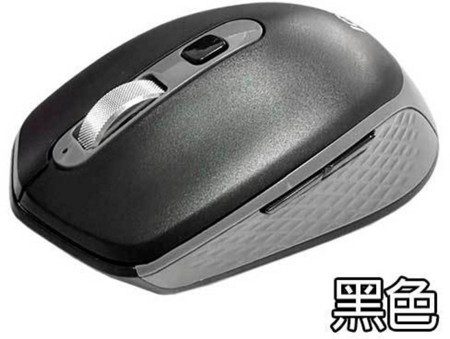 IOIO MOW8 無線滑鼠 2.4G 6鍵式 靜音光學滑鼠 1600DPI, 黑色